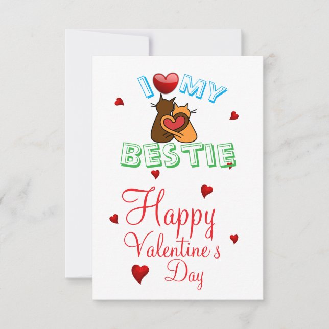Carte J'adore mon Meilleure Amie Cœur (Devant)