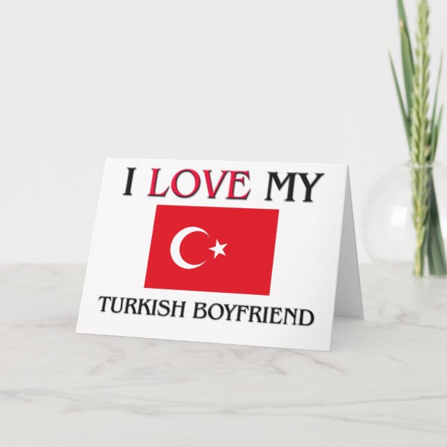 Carte J'adore mon petit ami turc (Devant)