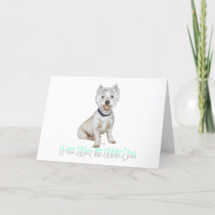 Carte J'adore mon petit chien blanc - Westie