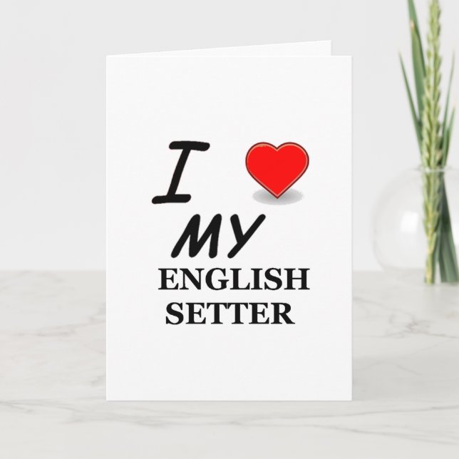 Carte J'adore mon setter anglais (Devant)