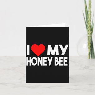 Carte J'adore mon T-shirt abeille à miel, couple d'anima