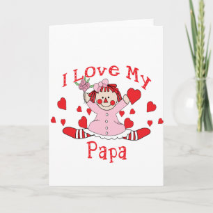 Carte J'adore My Papa Rag Doll & Hearts