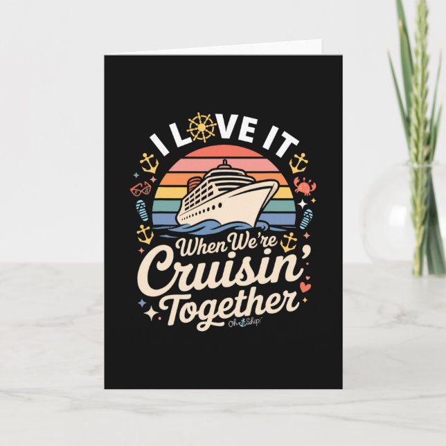 Carte J'adore quand on fait une croisière ensemble  (Devant)