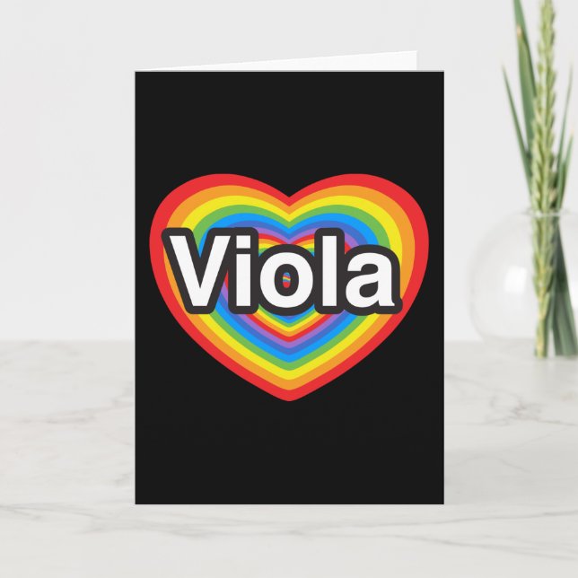 Carte J'adore Viola. Je t'aime Viola. Cœur (Devant)