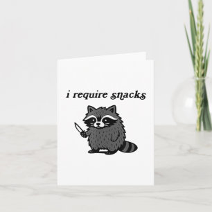 Carte J'Ai Besoin De Snacks Chemise Raccoon Hommes Femme