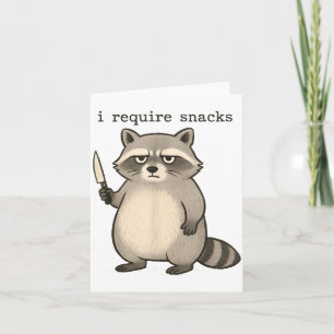 Carte J'ai besoin de snacks drôle Mpy Raton laveur Déche