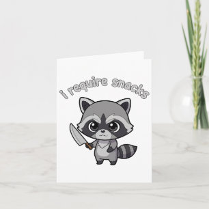 Carte J'Ai Besoin De Snacks Raccoon Drôle Halloween Retr