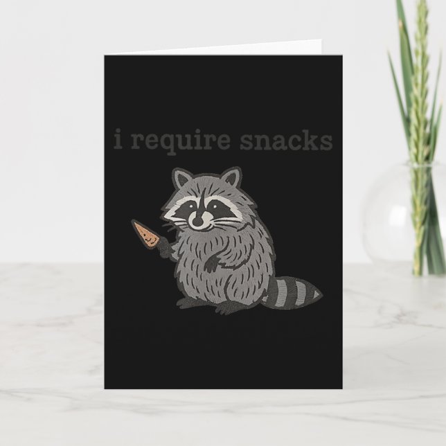 Carte J'ai besoin de snacks T-shirt Raton Laveur Hommes  (Devant)
