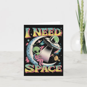 Carte J'ai besoin d'espace Astronomie Alien Retro