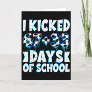 Carte J'ai botté 100 jours de soccer scolaire 100e jour