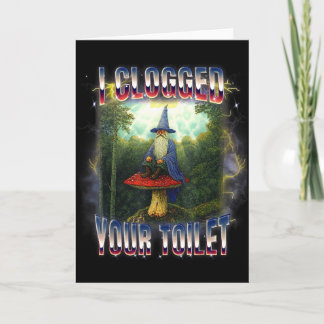 Carte J'ai bouché votre toilette sorcier mème brainrot