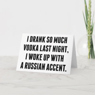 Carte J'Ai Buvé Tant De Vodka Dernière Nuit