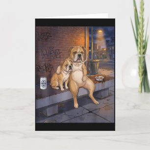 Carte J'ai Ce Chien En Moi Drôle Bouledogue Buvant De La