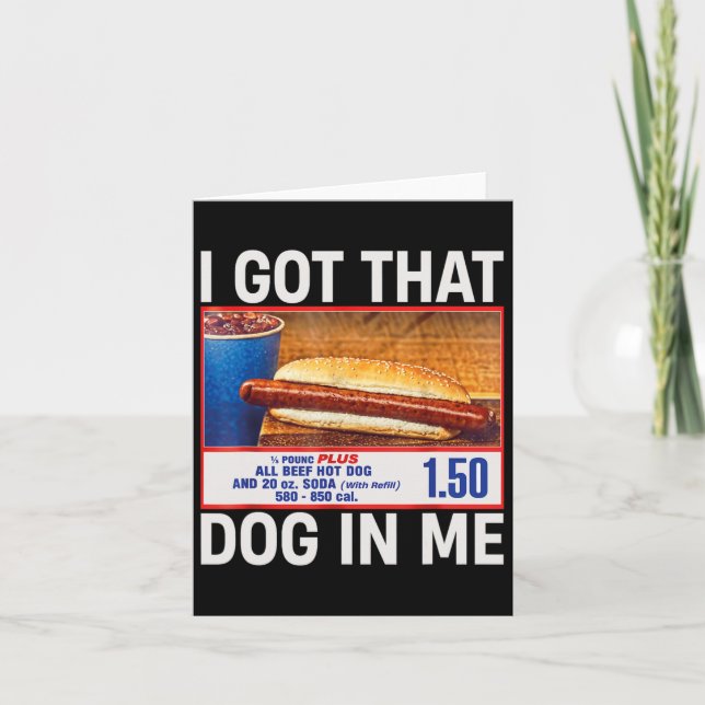 Carte J'Ai Ce Chien En Moi Drôle Hotdogs Combo 4 juillet (Devant)