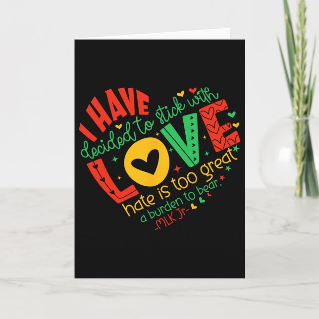 Carte J'ai décidé de m'en tenir à l'amour Mlk Mois de l' (Devant)
