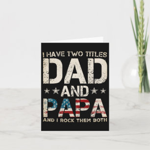 Carte J'ai Deux Titres Papa Et Papa Drapeau Américain Us
