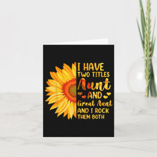 Carte J'ai deux titres Tante et Grande Tante Tournesol M