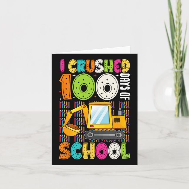 Carte J'Ai Écrasé 100 Jours De Construction Scolaire 100 (Devant)