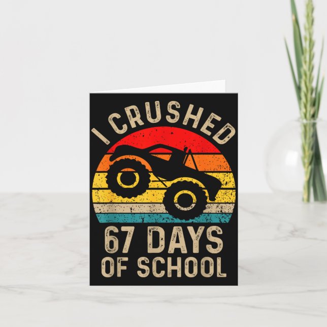 Carte J'ai écrasé 67 jours d'école drôle six sept mème B (Devant)