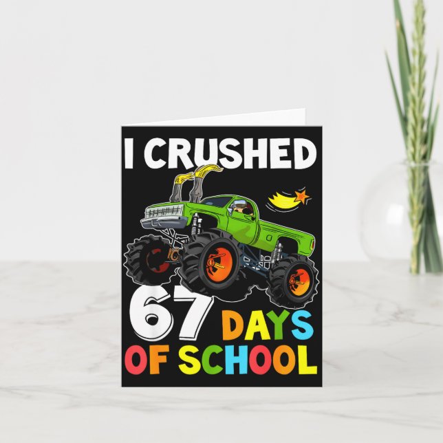 Carte J'ai écrasé 67 jours d'école drôle six sept mème B (Devant)