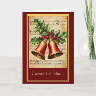 Carte J'ai entendu les cloches le jour de Noël