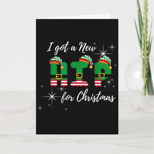 Carte J'ai eu une nouvelle hanche pour Noël Drôle de rem (Devant)