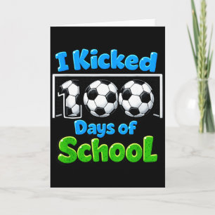 Carte J'ai Fêté 100 Jours D'école Garçons Foot Kids Spor