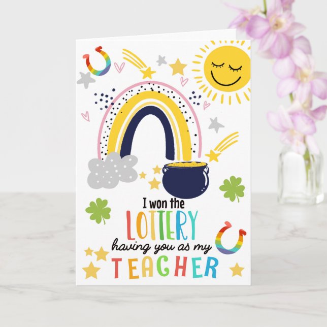 Carte J'ai gagné à la loterie de t'avoir comme professeu (Orchidée)