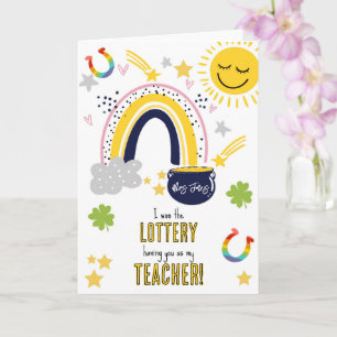 Carte J'ai gagné à la loterie vous ayant comme professeu