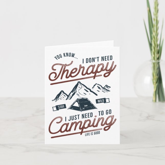 Carte J'ai juste besoin d'aller camper (Devant)