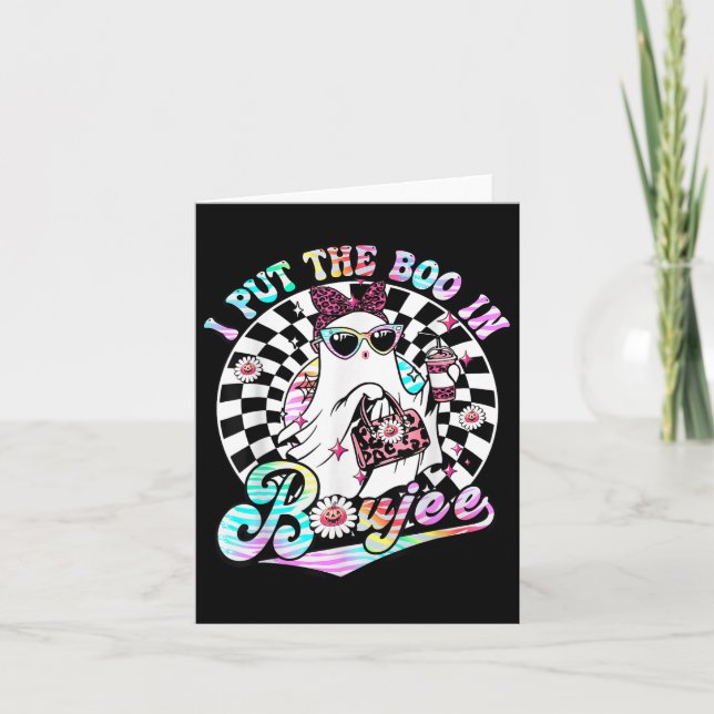 Carte J'Ai Mis Le Boo À Boujee Ghost Retro Zebra Leopard (Devant)