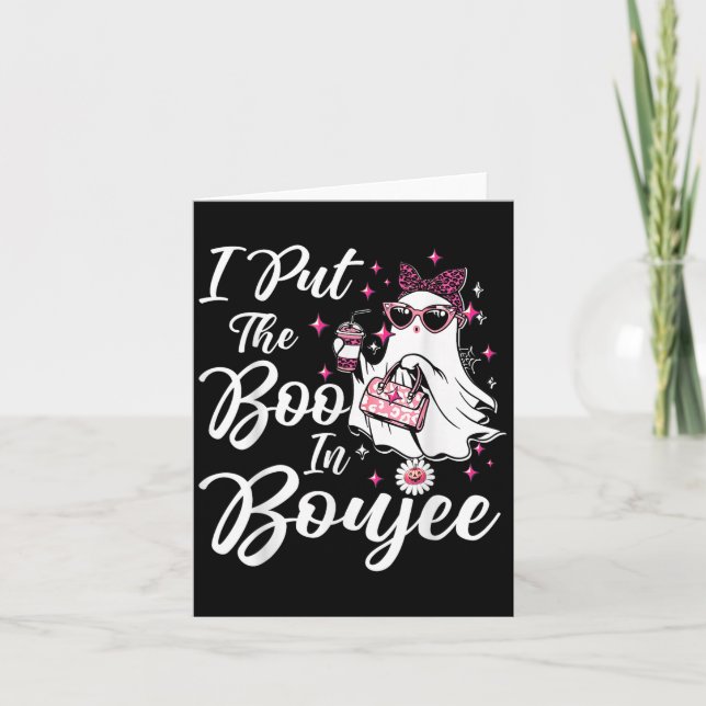 Carte J'ai mis le Boo dans Boujee Ghost drôle Nk léopard (Devant)