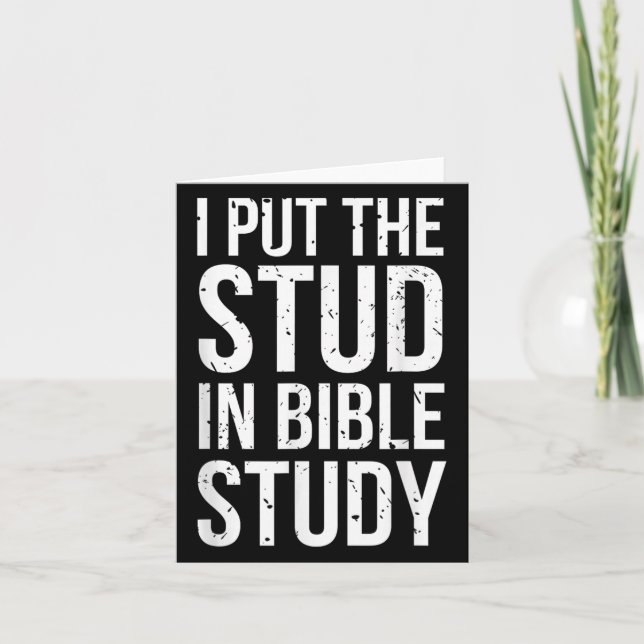 Carte J'Ai Mis Le Stud Dans L'Étude De La Bible Drôle Ch (Devant)