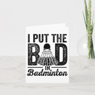 Carte J'Ai Mis Mal Dans Badminton Player Sport Shuttle