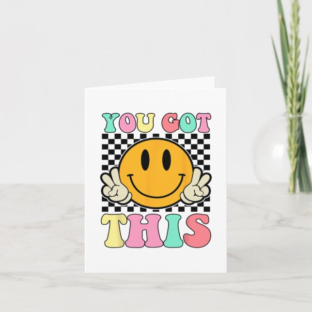 Carte J'Ai Obtenu Ce Retro Smile Motivational Testing Da (Devant)