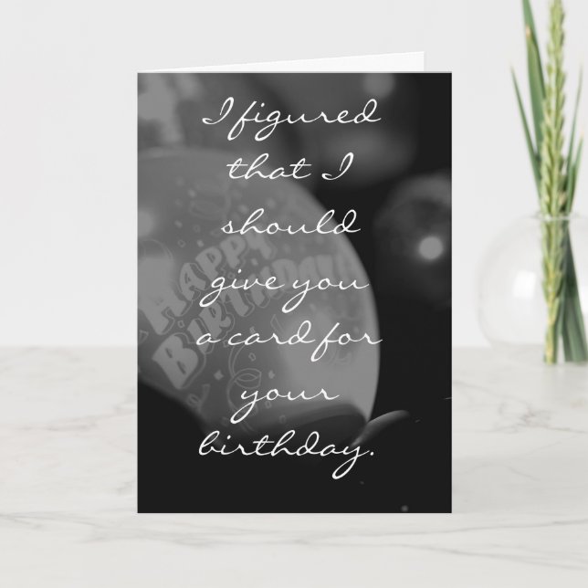 Carte J'ai pensé que je devrais te donner une voiture... (Devant)