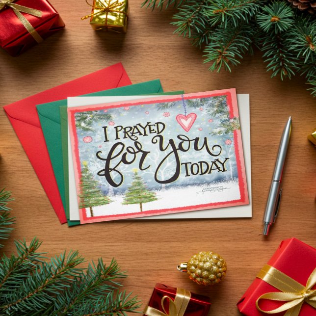 Carte J'ai prié pour toi Jolie Inspirivie Noël (Créateur téléchargé)