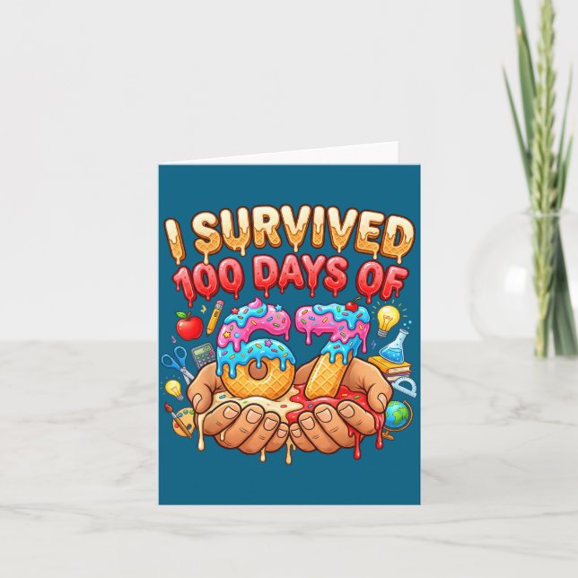 Carte J'ai survécu 100 jours 67 professeurs (Devant)