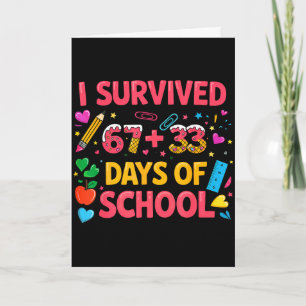 Carte J'ai survécu 67 33 jours d'école six sept professe