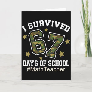 Carte J'ai survécu 67 jours de camouflage scolaire 6 7 M