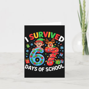 Carte J'ai survécu 67 jours de l'école de Noël Canne en