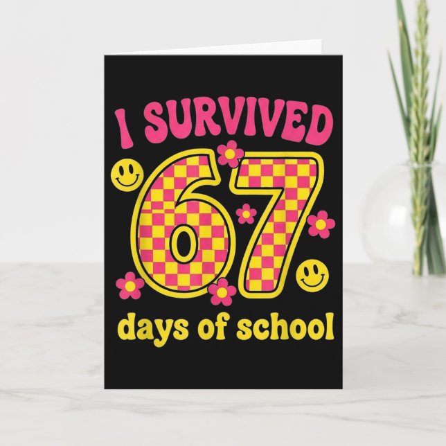 Carte J'ai survécu 67 jours d'école 100 jours Brainrot S (Devant)
