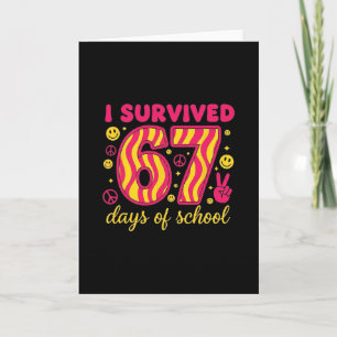 Carte J'ai survécu 67 jours d'école 100 jours Brainrot S