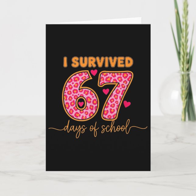 Carte J'ai survécu 67 jours d'école 100 jours Brainrot S (Devant)