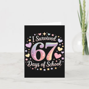 Carte J'ai Survécu 67 Jours D'école Drôle 67 Enseignants