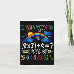 Carte J'ai survécu 67 Jours D'école Drôle 67 Mème Mathém