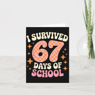 Carte J'ai survécu 67 jours d'école drôle 67 professeurs