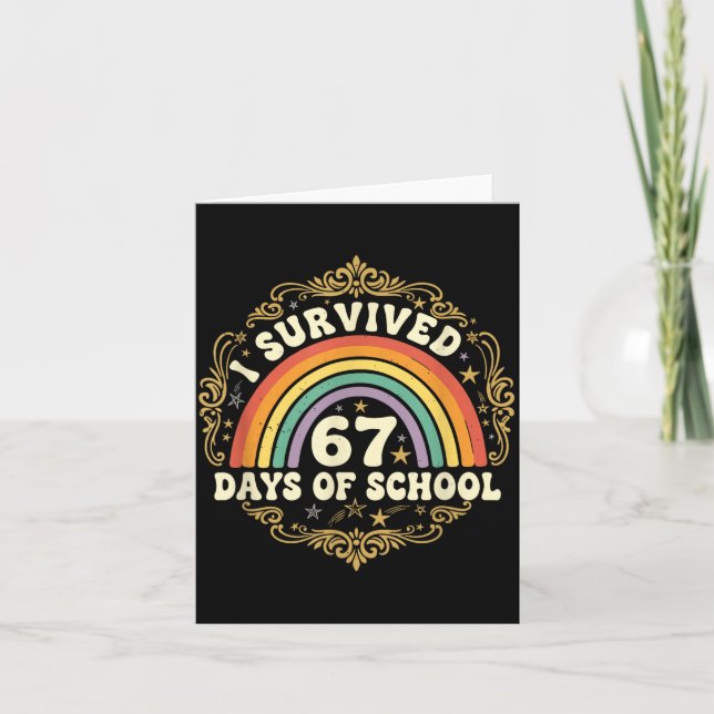 Carte J'ai Survécu 67 Jours D'école Drôle 67 Professeurs (Devant)