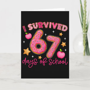 Carte J'ai survécu 67 jours d'école drôle 67 professeurs