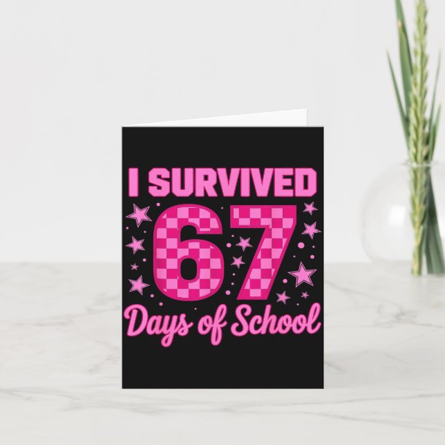 Carte J'ai survécu 67 jours d'école drôle 67 professeurs (Devant)